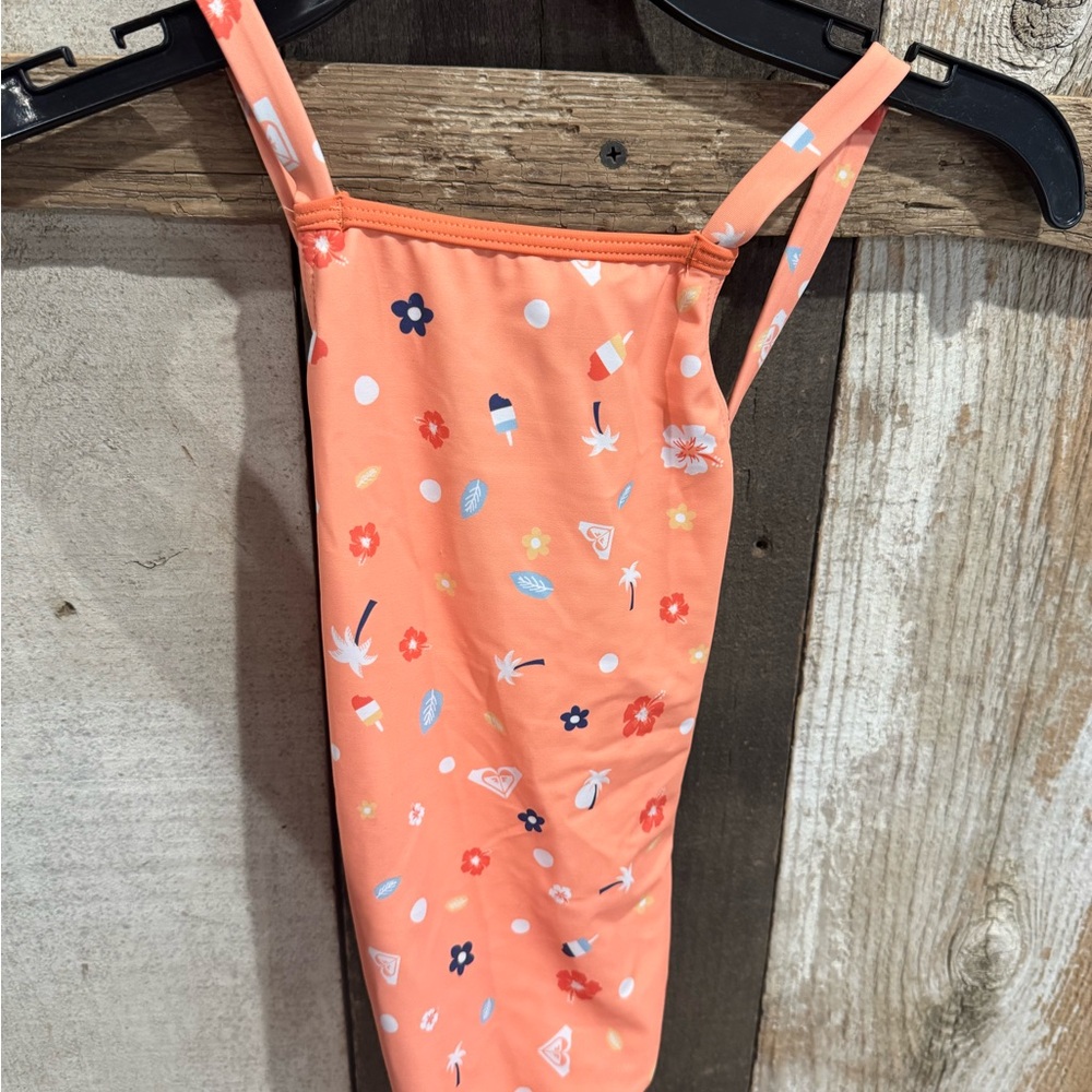 Roxy Peach Floral One-Piece Swimsuit